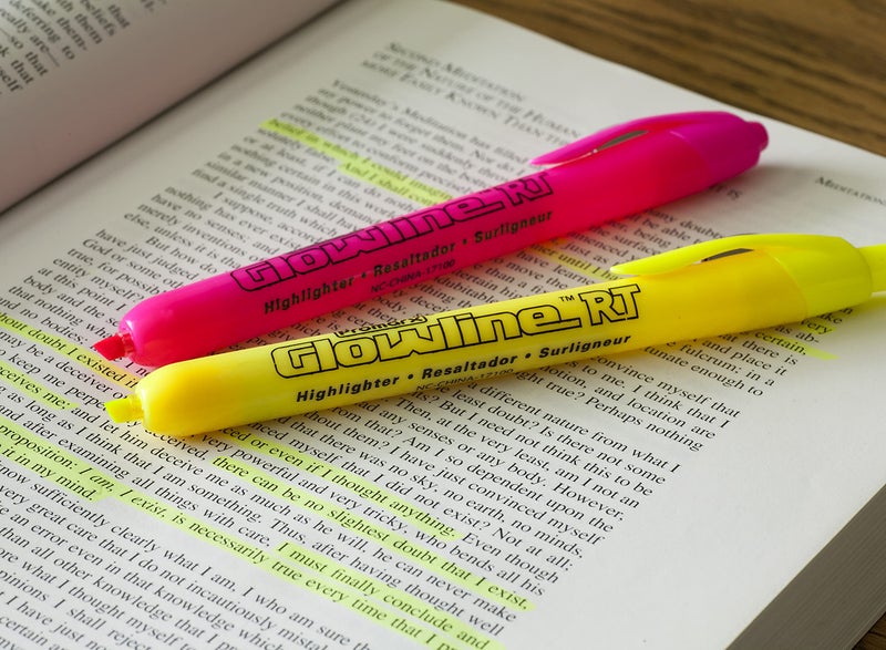 Promarx HS09-ALCB02-48 Glowline RT Retractable Highlighters, Yellow and Pink, 2 Count - Image 2